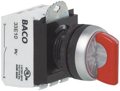 BACO BAL21KG10C L21KG10C Wahltaste Frontring Kunststoff, verchromt Rot 1 x 45 ° 1 St.