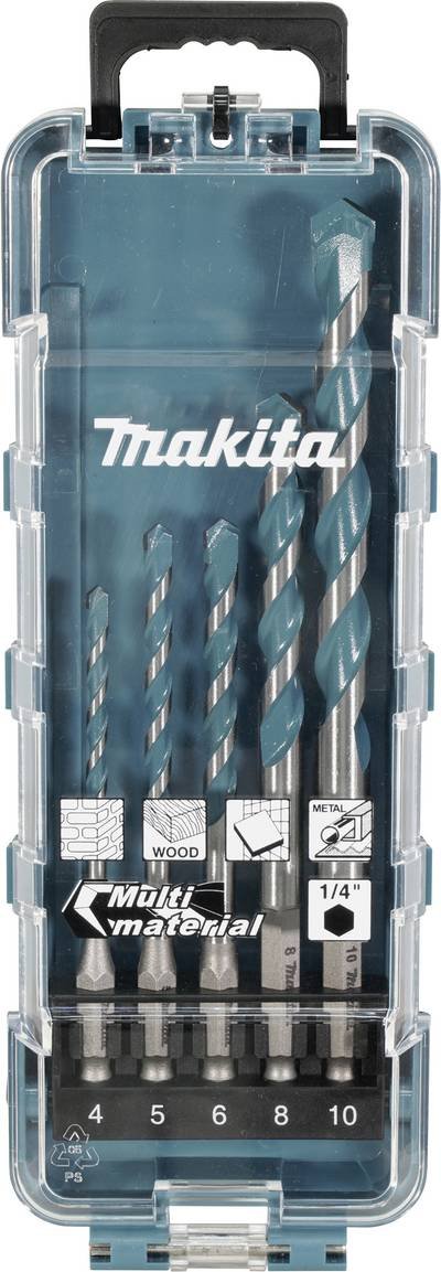 Makita E-16732 5teilig Universal-Bohrersortiment Metall, Stein, Beton, Holz, Mauerwerk