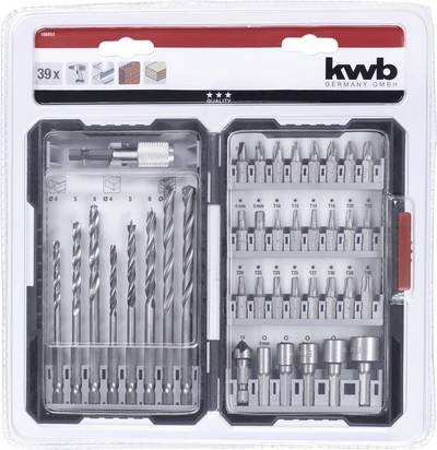 kwb 108955 39teilig Bohrer- und Bit-Sortiment Metall, Stein, Beton, Holz, Mauerwerk