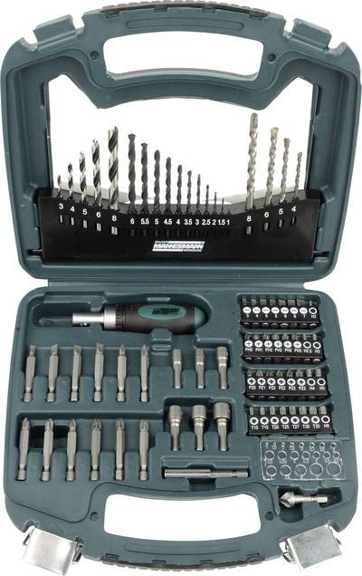 Brüder Mannesmann M54375 M54375 75teilig Bohrer- und Bit-Sortiment Metall, Stein, Beton, Holz, Mauerwerk 1 mm, 1.5 mm, 2