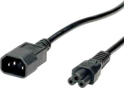 VALUE Netzkabel IEC320/C14 Stecker - C5 Buchse, schwarz, 1,8 m