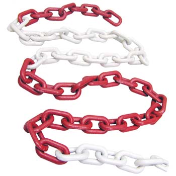 Cadena de plástico rojo-blanco - Rationalstock.es