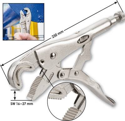 Vigor V3739 Gripzange Gerade mit Prismenaussparung 250 mm