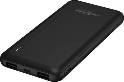 Ansmann PB212 Powerbank 10000 mAh Smart IC LiPo Micro USB, USB-C®, USB Schwarz Statusanzeige