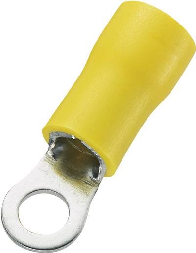 TRU COMPONENTS 746628 Ringkabelschuh Querschnitt (max.)=6 mm² Loch-Ø=4.3 mm Teilisoliert Gelb 50 St.