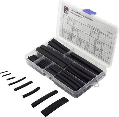 TRU COMPONENTS TC-6793940 Schrumpfschlauchsortiment Schwarz Schrumpfrate:3:1 100 St.