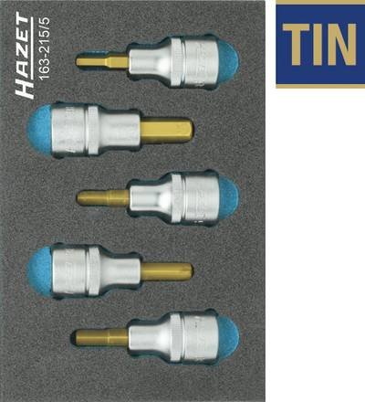 Hazet Steckschlüssel-Bit-Einsatz-Set 1/2" (12.5 mm) 5teilig 163-215/5