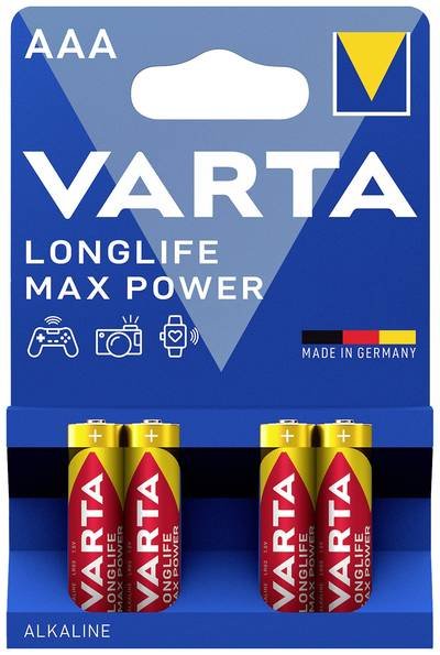 Varta LONGLIFE Max Power AAA Bli 4 Micro (AAA)-Batterie Alkali-Mangan 1270 mAh 1.5 V 4 St.