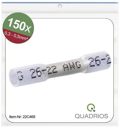 Quadrios 22C469 Stoßverbinder mit Schrumpfschlauch 0.3 mm² 0.5 mm² Vollisoliert Weiß 1 Set
