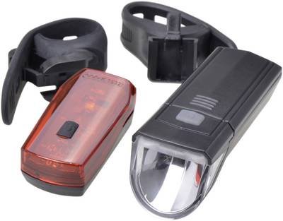 Filmer Fahrradbeleuchtung Set 30 LUX LED batteriebetrieben Schwarz