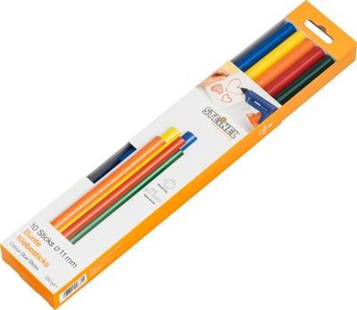 Steinel Bunte Heißklebesticks Ø 11 mm, besonders dekorativer Heißkleber, zum Basteln und Dekorieren, 10 Stk. (250 g)