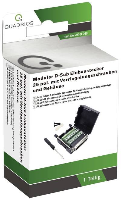 Quadrios 2010C260 D-SUB Stecker Polzahl: 25 Schrauben 1 Set