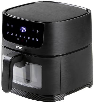 DOMO DO542FR Heißluft-Fritteuse 4 l 1350 W Timerfunktion, mit Display, Überhitzungsschutz, Antihaftbeschichtung Schwarz