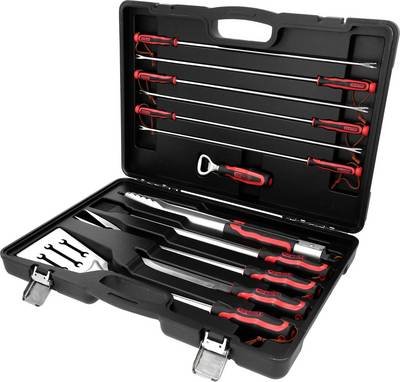 KS Tools 100088 Barbecue-Grillset Rot, Schwarz