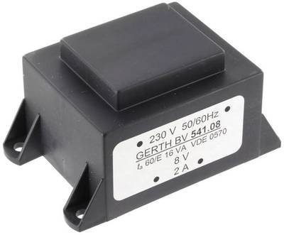 Gerth PTA541201 Printtransformator 1 x 230 V 1 x 12 V/AC 16 VA 1333 mA