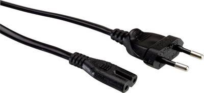 VALUE Netzkabel Euro-Flachstecker auf C7, 2polig, schwarz, 1 m