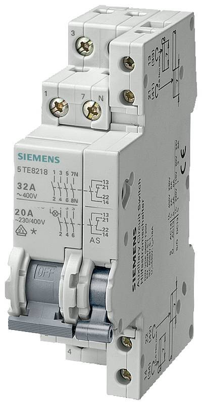 Ausschalter Grau 32 A 3 Schließer Siemens 5TE8218