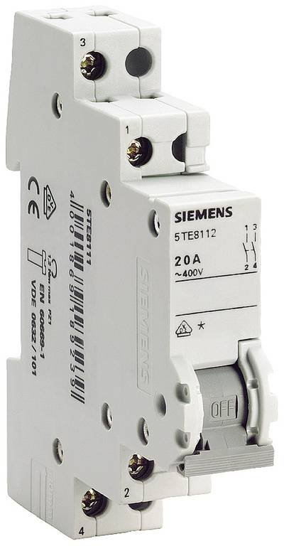 Ausschalter Grau 1polig 6 mm² 20 A 2 Schließer Siemens 5TE8112