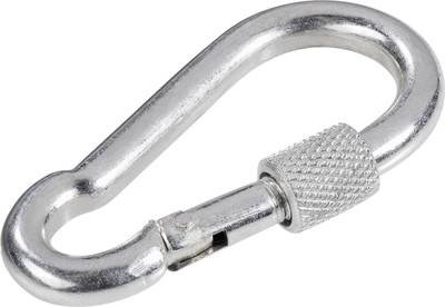 TOOLCRAFT 486760 Karabinerhaken mit Schraubverschluss (L x B) 90 mm x 9 mm