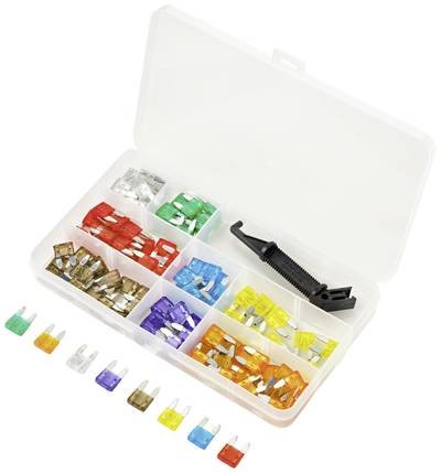 TRU COMPONENTS TC-10334036 Mini Flachsicherung 3 A, 5 A, 7.5 A, 10 A, 15 A, 20 A, 25 A, 30 A Violett, Orange, Grau, Rot,
