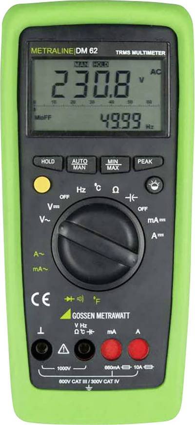 Gossen Metrawatt METRALINE DM 62 Hand-Multimeter digital CAT III 600 V, CAT IV 300 V Anzeige (Counts): 6600