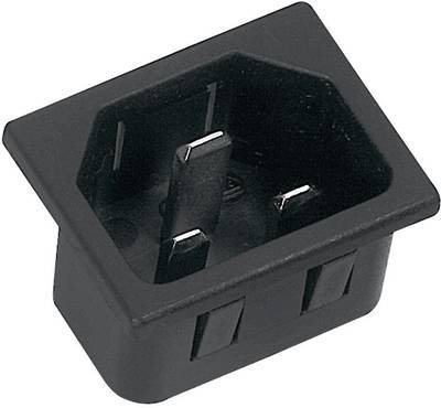 K & B 42R073121150 Kaltgeräte-Steckverbinder 42R Stecker, Einbau vertikal Gesamtpolzahl: 2 + PE 16 A Schwarz 1 St.