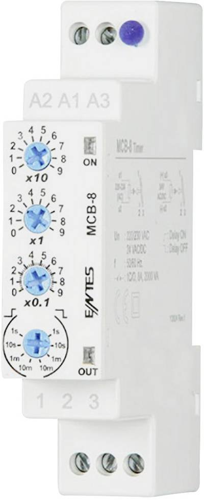 ENTES 101584 MCB-8 Zeitrelais Multifunktional 24 V/DC, 24 V/AC, 230 V/AC 1 St. Zeitbereich: 0.1 s - 30 h 1 Wechsler